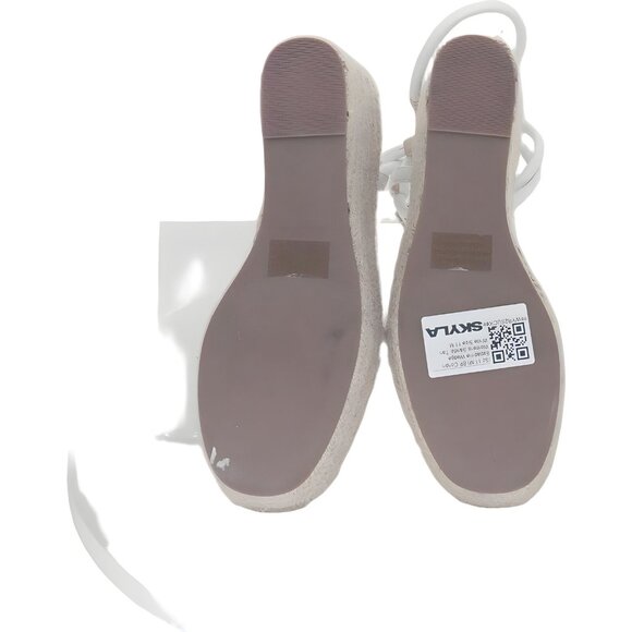 BP Cohan Espadrille Wedge Sandals Tan White Size 11 M Fast Shipping - Picture 6 of 6